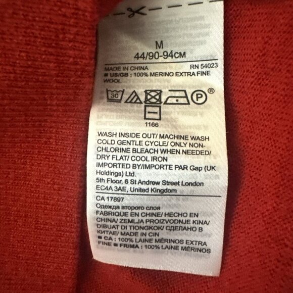 Banana Republic Womens 100% Merino Wool Medium Petite Sweater Ruffle Long Sleeve - Picture 11 of 11